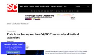 
                            10. Data breach compromises 64,000 Tomorrowland festival attendees ...