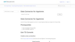 
                            8. Data Connector for AppAnnie – Arm Treasure Data