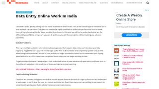 
                            6. Data Entry Online Work In India - India Microfinance