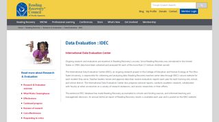 
                            11. Data Evaluation : IDEC - Reading Recovery Council of North America