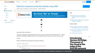 
                            1. Data from password protected website using VBA - Stack Overflow