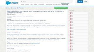 
                            9. Data Loader OAuth login may fail when using saved usernames and ...