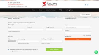 
                            3. Data Login - Pandawa Travel