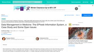 
                            11. Data Management in Medicine: The EPIweb Information System, a ...