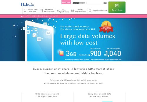 
                            4. Data-only SIM | IIJmio