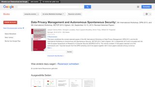
                            10. Data Privacy Management and Autonomous Spontaneous Security: 8th ...