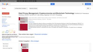 
                            8. Data Privacy Management, Cryptocurrencies and Blockchain Technology: ...