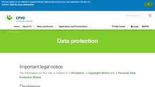 
                            10. Data protection | CPVO