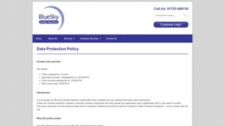 
                            6. Data Protection Policy | Blue Sky Global Solutions
