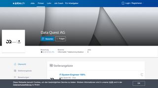 
                            11. Data Quest AG - 16 Stellenangebote auf jobs.ch