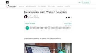 
                            13. Data Science with Watson Analytics – Analytics Vidhya – Medium