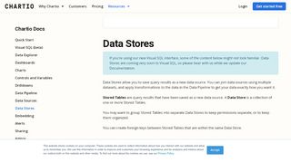 
                            10. Data Stores | Chartio Support Documentation