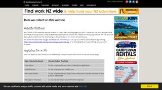 
                            6. Data we collect on this website - About backpackerboard