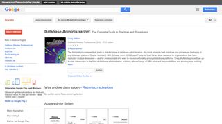 
                            9. Database Administration: The Complete Guide to Practices and ... - Google Books-Ergebnisseite