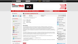 
                            8. DATABASE ADMINISTRATOR for NWK Limited | CareerWeb