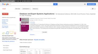 
                            4. Database and Expert Systems Applications: 13th International ... - Google-teoshaun tulos