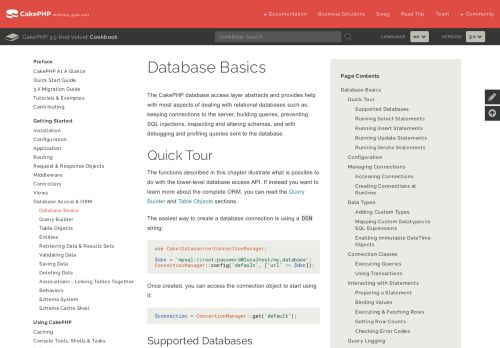 
                            4. Database Basics - 3.7 - CakePHP cookbook