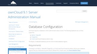 
                            5. Database Configuration — ownCloud 9.1 Server Administration ...