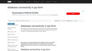 
                            9. database connectivity in jsp form - RoseIndia