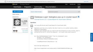 
                            6. Database Login' dialogbox pop up in crystal report - MSDN - Microsoft