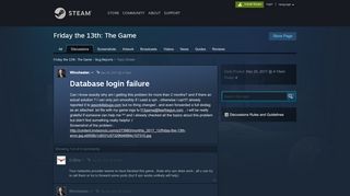 
                            6. Database login failure :: Friday the 13th: The Game Bug Reports