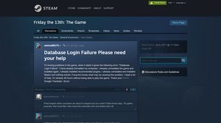 
                            5. Database Login Failure Please need your help :: Friday the 13th ...