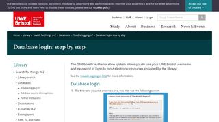 
                            7. Database login: step by step - UWE Bristol: Library