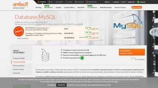 
                            4. Database MySQL - Servizi Opzionali - Hosting | Hosting Aruba