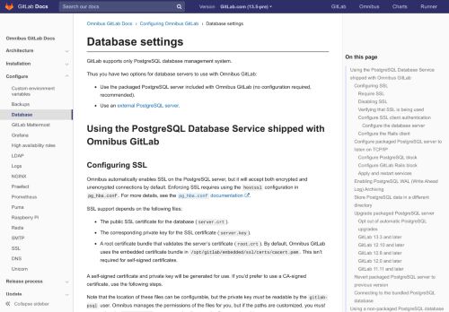 
                            2. Database settings | GitLab
