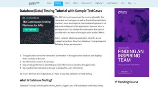 
                            7. Database(Data) Testing Tutorial with Sample TestCases - Guru99