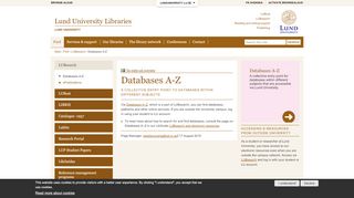 
                            13. Databases A-Z | Lund University Libraries