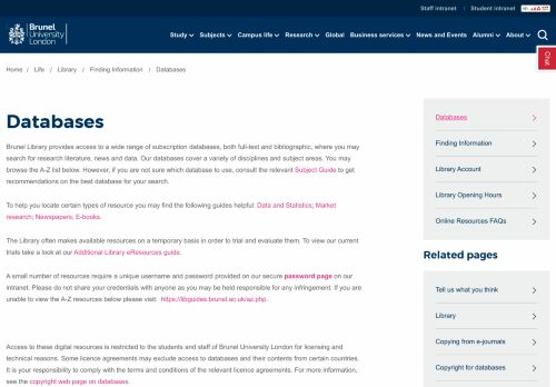 
                            5. Databases | Brunel University London