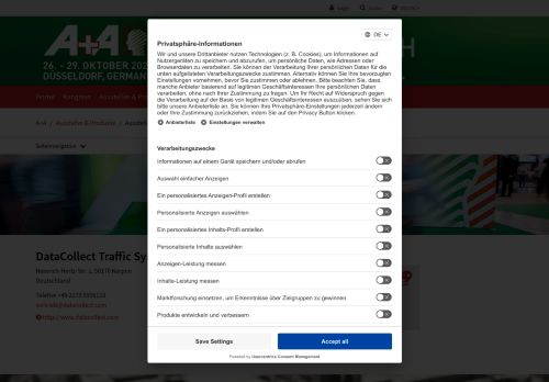 
                            11. DataCollect Traffic Systems GmbH aus Kerpen auf der A+A 2017 in ...