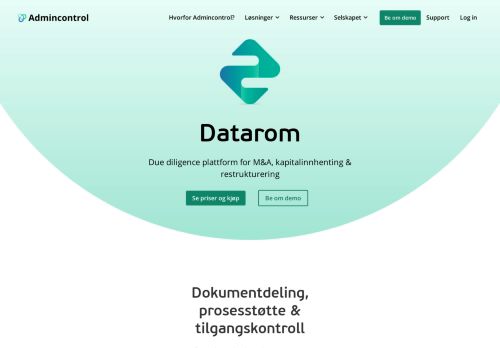 
                            5. DATAROM – Dokumentdeling, prosesstøtte og ... - Admincontrol