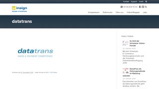 
                            12. datatrans - insign – Full Service Webagentur - Insign GmbH