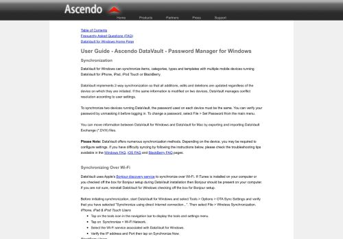 
                            13. DataVault for Windows Synchronization - Ascendo Inc