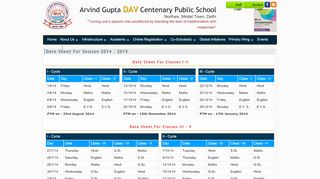 
                            9. Date Sheet - Welcome :: AGDAV Centenary Public School Powered ...