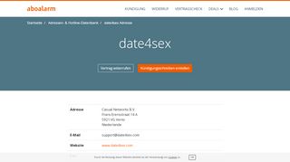 
                            5. date4sex Hotline, Anschrift, Faxnummer und E-Mail - Aboalarm