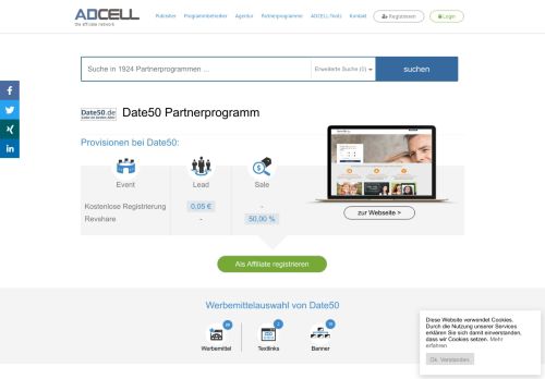 
                            6. Date50 Partnerprogramm bei ADCELL - Hier anmelden!