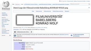 
                            12. Datei:Logo der Filmuniversität Babelsberg KONRAD WOLF.png ...