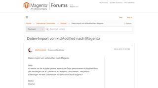 
                            8. Daten-Import von xtcModified nach Magento - Magento Forums