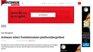 
                            13. Daten-Management: Archiware sichert Produktionsdaten ...