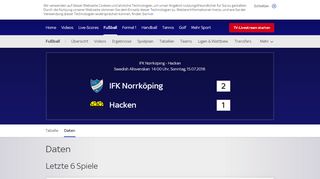 
                            10. Daten | Norrköping - Hacken | 15.07.2018 - Sky Sport