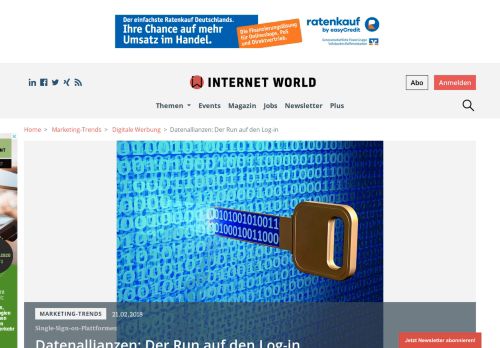 
                            3. Datenallianzen: Der Run auf den Log-in - internetworld.de