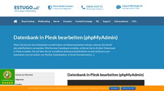 
                            8. Datenbank in Plesk bearbeiten (phpMyAdmin) › Shop Hosting von ...