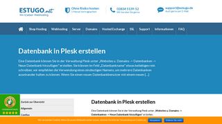 
                            7. Datenbank in Plesk erstellen › Shop Hosting von ESTUGO