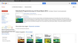 
                            5. Datenbank-Programmierung mit Visual Basic 2012: Grundlagen, Rezepte, ...
