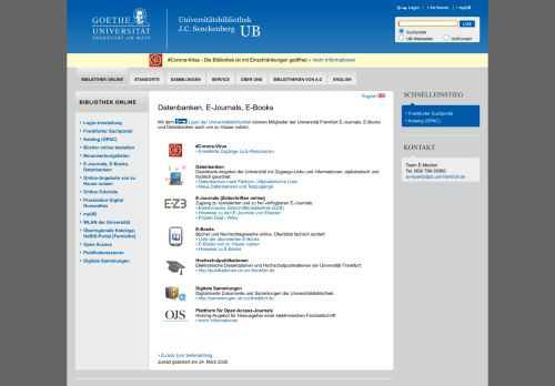 
                            11. Datenbanken, E-Journals, E-Books - UB Frankfurt