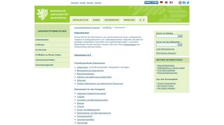 
                            5. Datenbanken - Universitätsbibliothek - BERGISCHE UNIVERSITÄT ...