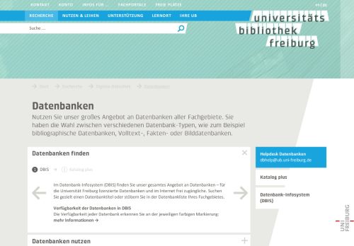 
                            1. Datenbanken: Universitätsbibliothek Freiburg